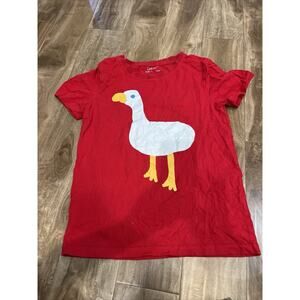 Duck Tee Shirt Size L 175/96A Red Short Sleeve Crew Neck 100% Cotton - Very Soft